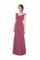 V-Neckline Long Chiffon Bridesmaid Dress with Wide V-Back Bristol