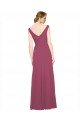 V-Neckline Long Chiffon Bridesmaid Dress with Wide V-Back Bristol
