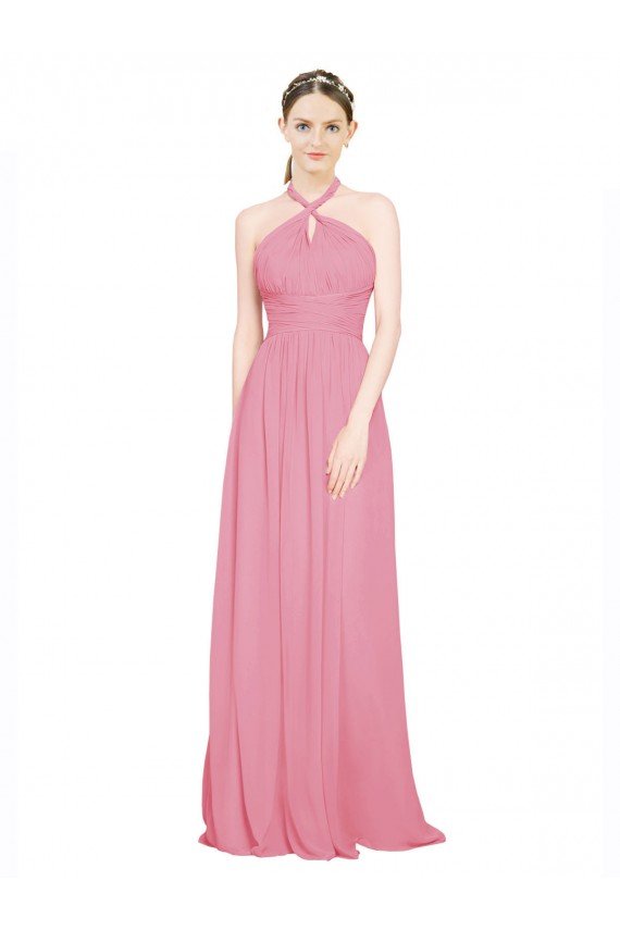 Halter Neck Keyhole A-Line Chiffon Bridesmaid Dress Bristol
