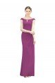 Full Length Long Chiffon Bridesmaid Dress with Boat Neck Bristol