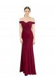 Off the Shoulder Long Chiffon Bridesmaid Dress / Prom Dress with Pleats Bristol