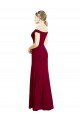 Off the Shoulder Long Chiffon Bridesmaid Dress / Prom Dress with Pleats Bristol