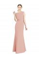 Full Length Long Chiffon Bridesmaid Dress with Pleated Lace Waist Bristol