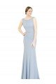 Full Length Chiffon Bridesmaid Dress with Sparkly Neckline and Belt Bristol