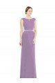 Long Chiffon Bridesmaid Dress with Boat Neckline and Keyhole Bristol