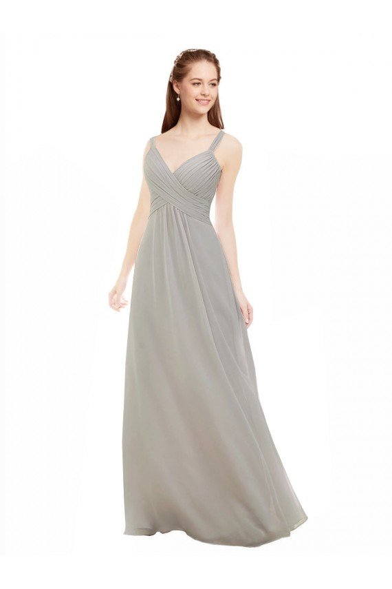 Chiffon Bridesmaid Dress with Ruched Draped Bodice Bristol