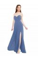 Classic Strapless Bridesmaids Dress with Draped Sweetheart Bodice and Side Slit Bristol
