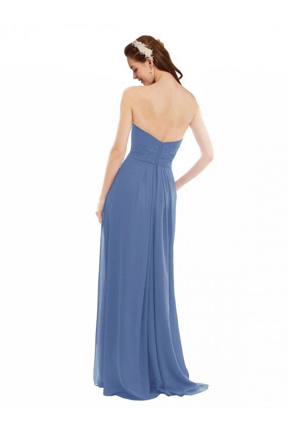 Classic Strapless Bridesmaids Dress with Draped Sweetheart Bodice and Side Slit Bristol
