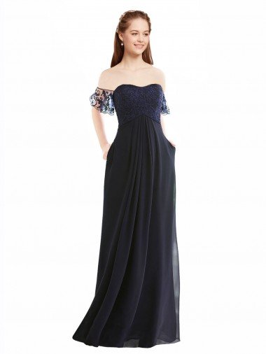 Boho Bridesmaid Dress with Beaded Embroidered Bodice and Flutter Cap Sleeves Bristol