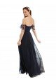 Boho Bridesmaid Dress with Beaded Embroidered Bodice and Flutter Cap Sleeves Bristol