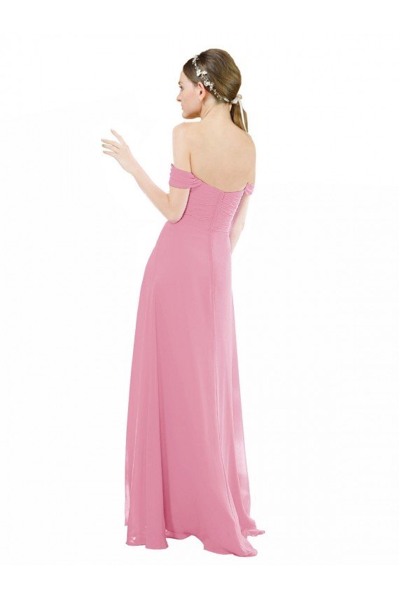 Fitted Sweetheart Bodice Chiffon Bridesmaid Dress with Draped Cap Sleeves Bristol