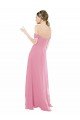 Fitted Sweetheart Bodice Chiffon Bridesmaid Dress with Draped Cap Sleeves Bristol