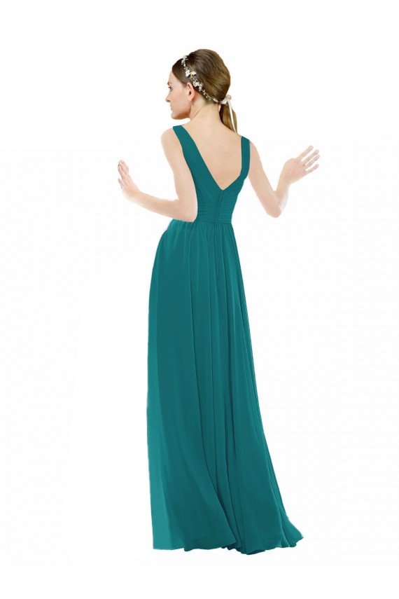 Figure Flattering Chiffon Bridesmaid Dress with Draped V-Neck Bodice Bristol