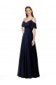 Chiffon Bridesmaids Dress with Off the Shoulder Ruffle Detail Bristol
