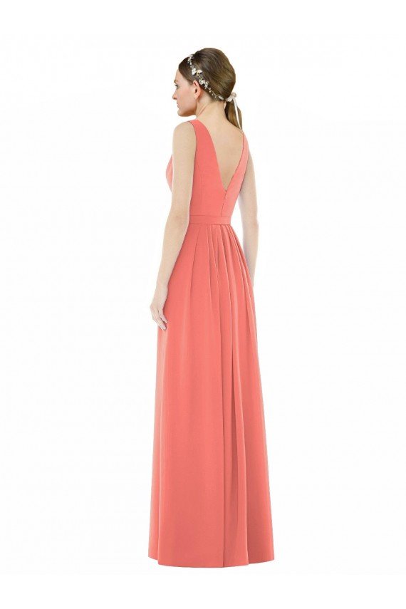 V-Neck V-Back Sleeveless Chiffon Bridesmaid Dress Bristol