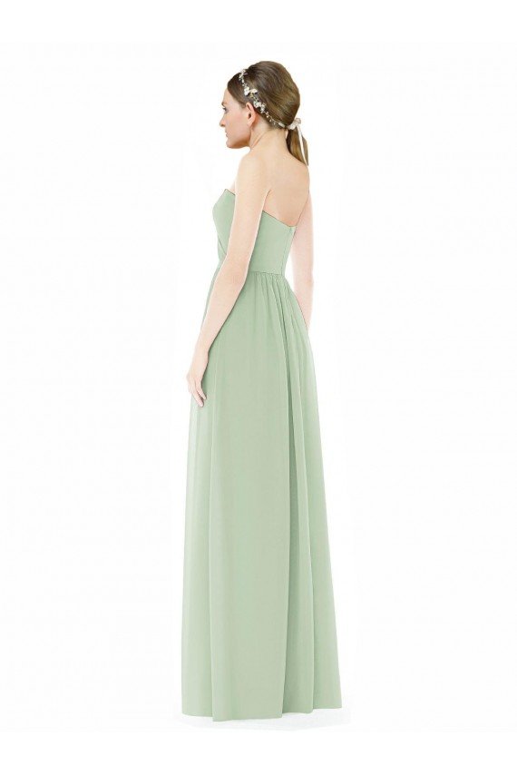 Strapless Draped Bodice Maxi Bridesmaid Dress with Front Slits Bristol