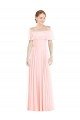 Off the Shoulder Long Bridesmaid Dress With Ruffle Overlay Bristol