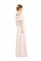 Off the Shoulder Long Bridesmaid Dress With Ruffle Overlay Bristol