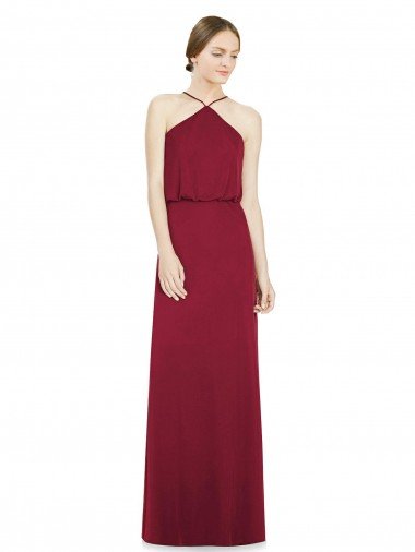 Sleek Halter Neck A-Line Chiffon Bridesmaid Dress Bristol