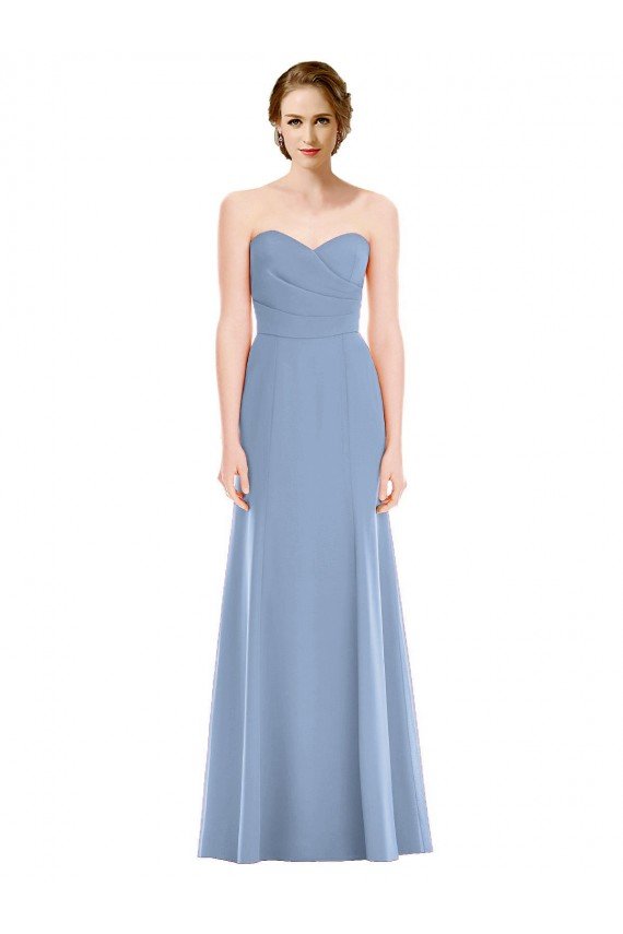 Draped Strapless Sweetheart Trumpet Chiffon Bridesmaid Dress Bristol