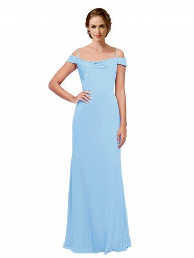 Off the Shoulder Bateau Neck Chiffon Bridesmaid Dress with Straps Bristol