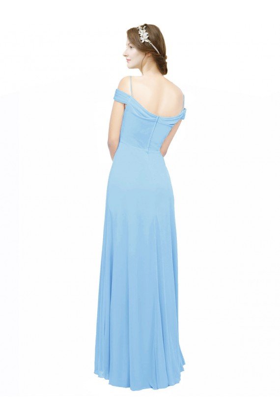 Off the Shoulder Bateau Neck Chiffon Bridesmaid Dress with Straps Bristol