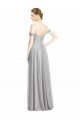 Off the Shoulder Long Chiffon Bridesmaid Dress with Ruched Bodice Bristol