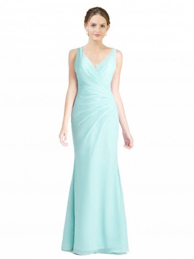 Ruched Bodice Sweetheart Chiffon Bridesmaid Dress with Lace Back Bristol