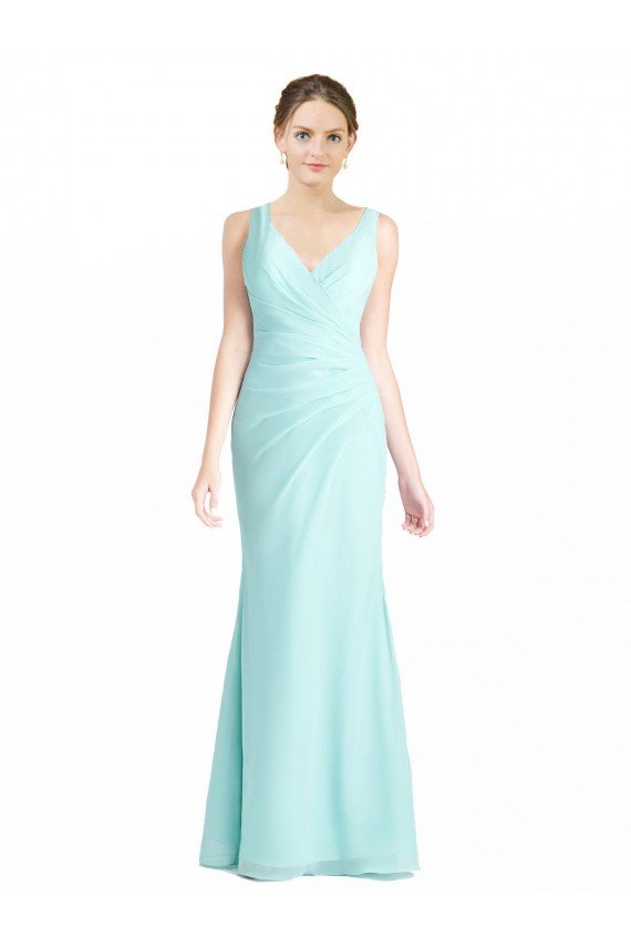 Ruched Bodice Sweetheart Chiffon Bridesmaid Dress with Lace Back Bristol