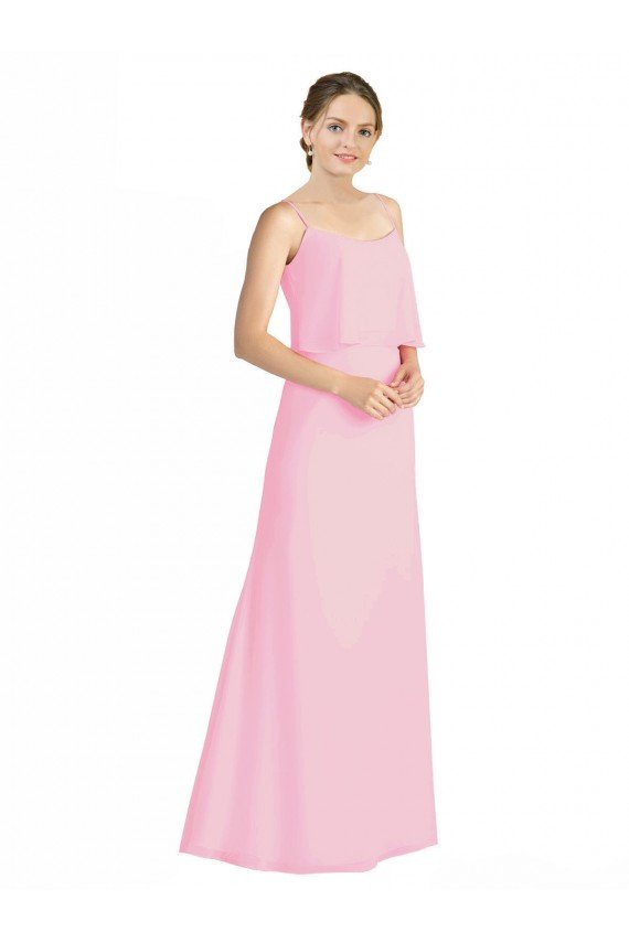 Spaghetti Straps A-Line Chiffon Bridesmaid Dress Low Back Bristol