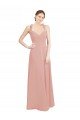 Ruched Sweetheart Halter Neckline Chiffon Bridesmaid Dress with Tie Open Back Bristol