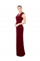 Cap Sleeves Chiffon Bridesmaid Dress / Prom Dress with Pleated V-Neck Bodice Bristol