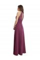 High Neckline Long Chiffon Bridesmaid Dress with Beaded Trim Bristol