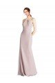 Long Slim Chiffon Bridesmaid Dress with Ruffled Waist and Keyhole Bristol