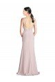 Long Slim Chiffon Bridesmaid Dress with Ruffled Waist and Keyhole Bristol
