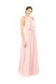 Halter Neck Chiffon Bridesmaid Dress with Double Ruffle Front Bristol