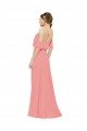 Draped Off the Shoulder Sleeves Chiffon Bridesmaid Dress Bristol