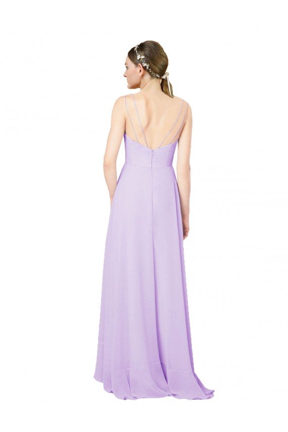 High-Low Chiffon Bridesmaid Dress with Ruffle Detail Bristol