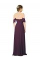 Romantic Off-Shoulder Chiffon Bridesmaid Dress with Plunging V-Neck Bristol