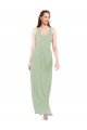 Feminine Chiffon Bridesmaid Dress with Ruching and V-Neckline Bristol