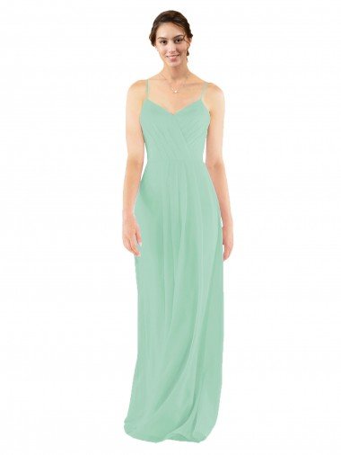 Classic Long Chiffon Bridesmaid Dress with V-Neck Bristol