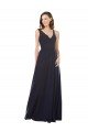 Elegant Chiffon Bridesmaid Dress with V-Neck Lace Bodice Bristol