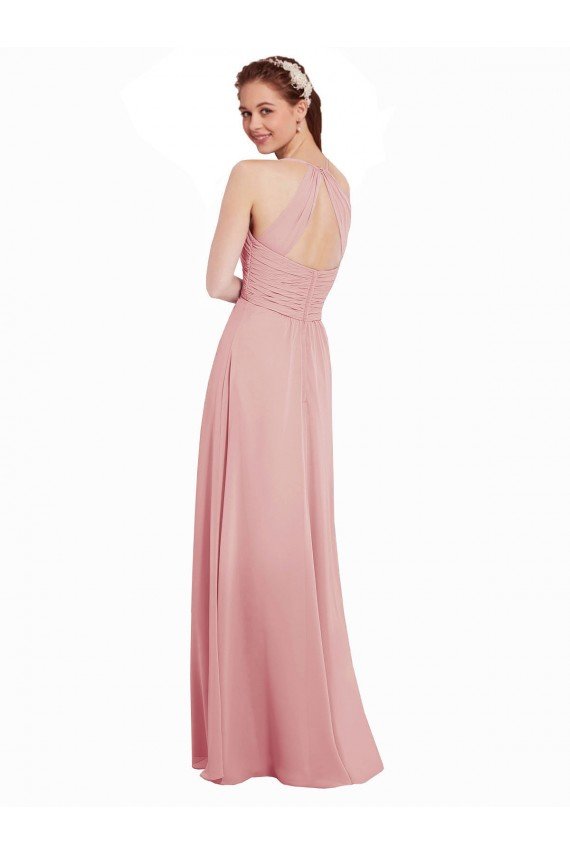 Chiffon Bridesmaids Dress with Draped Bodice and Keyhole Back Bristol