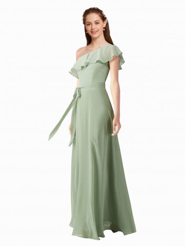 Chiffon Bridesmaids Dress with Ruffles Flutter Sleeves Bristol