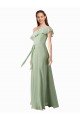 Chiffon Bridesmaids Dress with Ruffles Flutter Sleeves Bristol