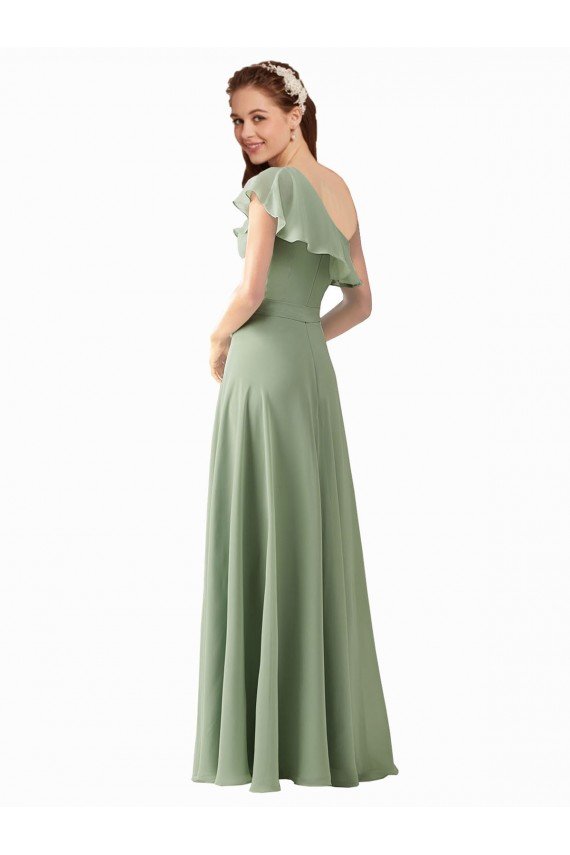 Chiffon Bridesmaids Dress with Ruffles Flutter Sleeves Bristol