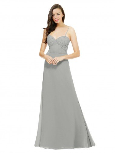Chiffon Bridesmaid Dress with Sweetheart Neckline and Adjustable Straps Bristol