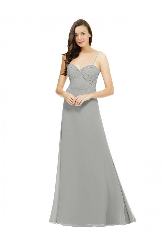 Chiffon Bridesmaid Dress with Sweetheart Neckline and Adjustable Straps Bristol