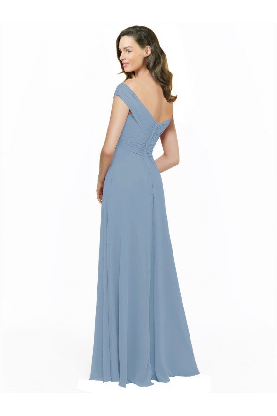 Chiffon Bridesmaid Dress with Classic Off the Shoulder Neckline Bristol