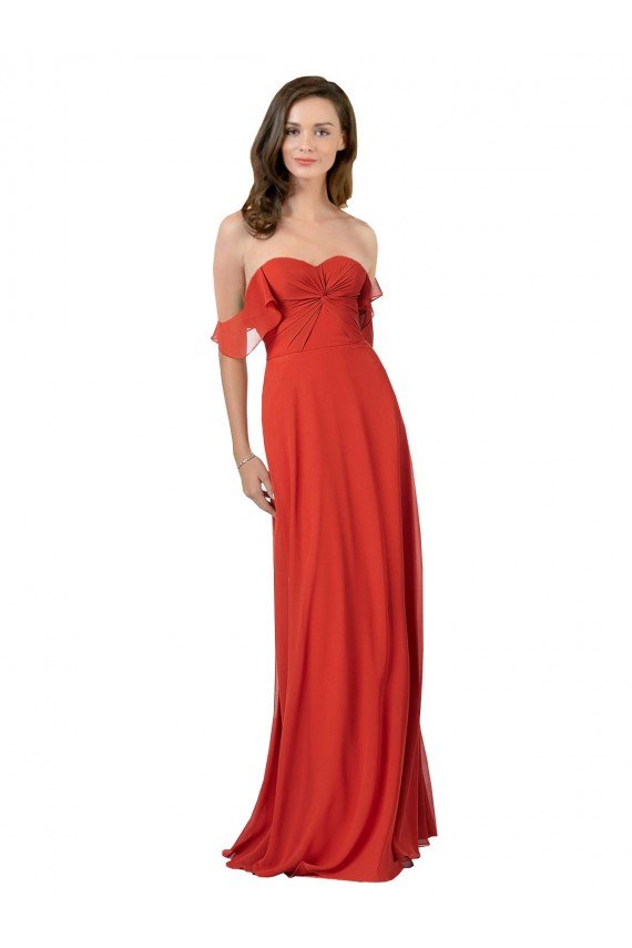 Chiffon A-Line Bridesmaid Dress with Ruched Bodice Bristol